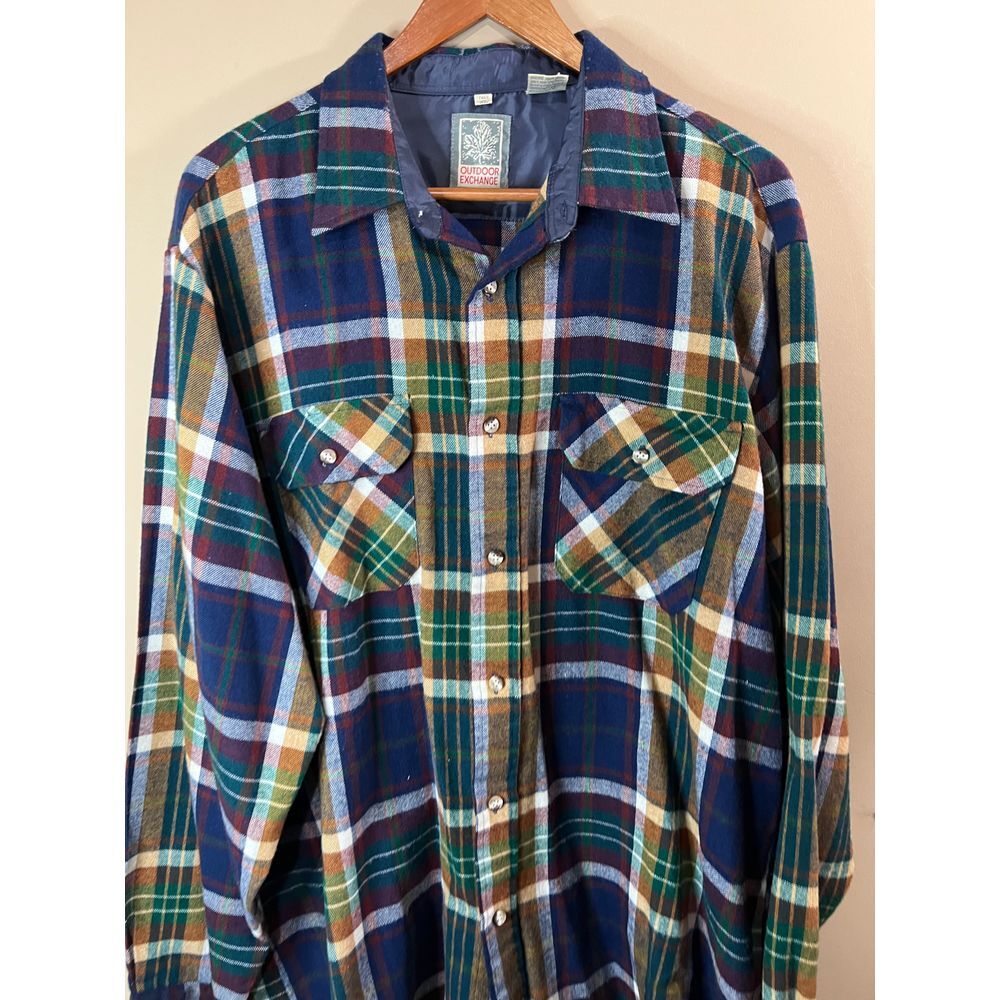Outdoor Exchange Acrylic Plaid‎ Flan el Shirt - Mens XL Tall - Picture 2 of 6